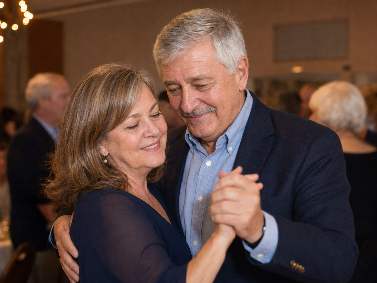 James and his wife dancing together later in life
